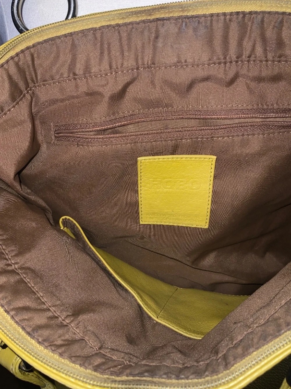 Hobo Handbag - Leather - Mustard Yellow